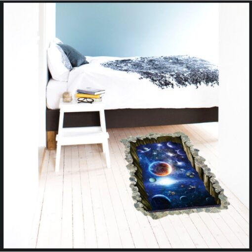 Decal Sàn 3D Vũ Trụ – Ảo Ảnh Hố Sâu Ngoài Hành Tinh Siêu Thực - Hình ảnh 2