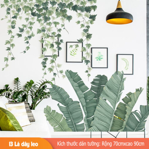Decal Trang Trí Tường Hoa Lá Bắc Âu – Nhiều Mẫu Đẹp, Dán Dễ, Chống Nước ( Nhiều mẫu ) - Hình ảnh 3