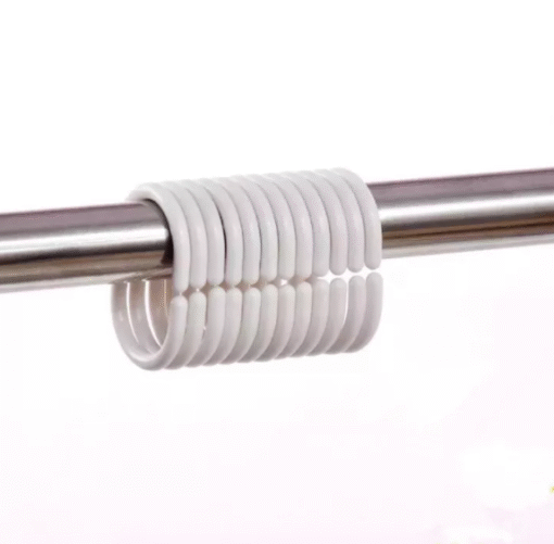Bộ 12 Khoen Nhựa Treo Rèm Phòng Tắm Màu Trắng – Khoen Tròn Bền Đẹp Dễ Lắp Đặt - Hình ảnh 3