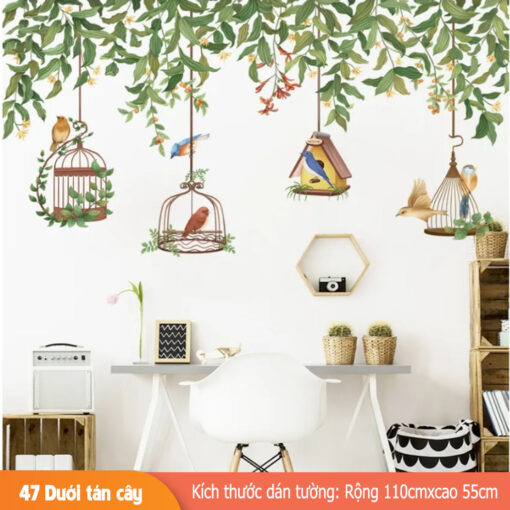 Decal Trang Trí Tường Hoa Lá Bắc Âu – Nhiều Mẫu Đẹp, Dán Dễ, Chống Nước ( Nhiều mẫu ) - Hình ảnh 5