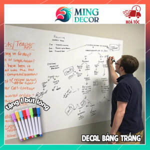 Decal Bảng Trắng Viết Bút Lông Dán Tường – Tự Dán, Lau Sạch Dễ Dàng, Dán Mọi Bề Mặt, Phù Hợp Học Tập & Trang Trí Tiện Lợi Cho Bé