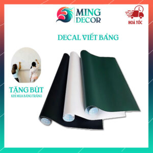 Decal Bảng Viết Tường Tự Dán – Viết Phấn Hoặc Bút Lông, Lau Sạch Dễ Dàng, Dán Được Trên Mọi Bề Mặt, Phù Hợp Cho Bé Học & Trang Trí( TRẮNG - ĐEN - XANH LÁ )