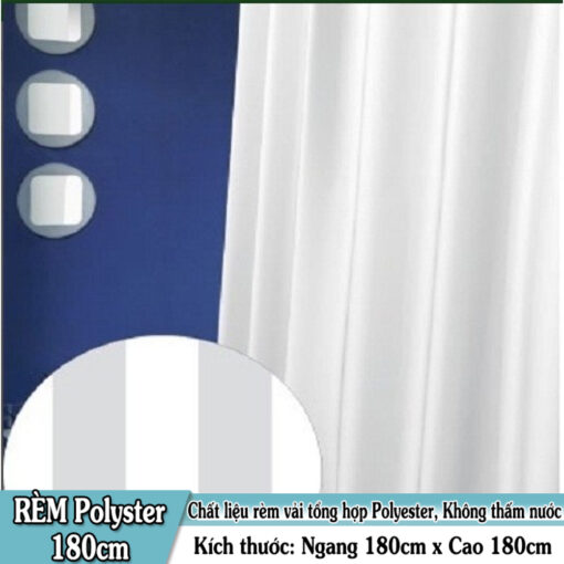 Rèm Phòng Tắm Polyester 180x180cm - Chống Thấm Nước, Chống Ẩm Mốc, Kèm Khoen Nhựa Cao Cấp ( Nhiều mẫu ) - Hình ảnh 3