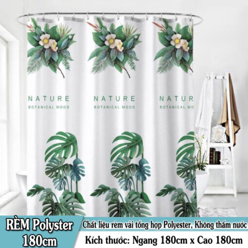 Rèm Phòng Tắm Polyester 180x180cm - Chống Thấm Nước, Chống Ẩm Mốc, Kèm Khoen Nhựa Cao Cấp ( Nhiều mẫu ) - Hình ảnh 5