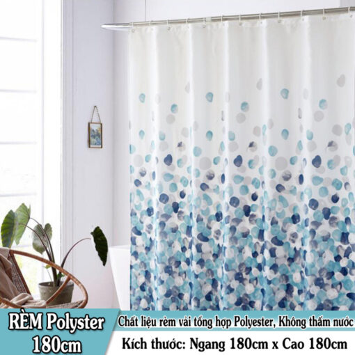 Rèm Phòng Tắm Polyester 180x180cm - Chống Thấm Nước, Chống Ẩm Mốc, Kèm Khoen Nhựa Cao Cấp ( Nhiều mẫu ) - Hình ảnh 4