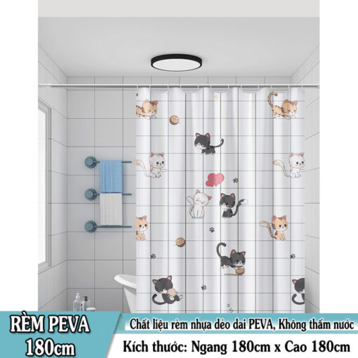 Rèm Phòng Tắm PEVA Chống Thấm Nước - Rèm Cửa Sổ Nhiều Họa Tiết Đẹp, Bền Đẹp, Dễ Vệ Sinh( Nhiều mẫu ) - Hình ảnh 4