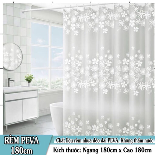 Rèm Phòng Tắm PEVA Họa Tiết 3D Chống Thấm – Kèm Khoen Nhựa, Kích Thước ( Nhiều mẫu ) - Hình ảnh 4