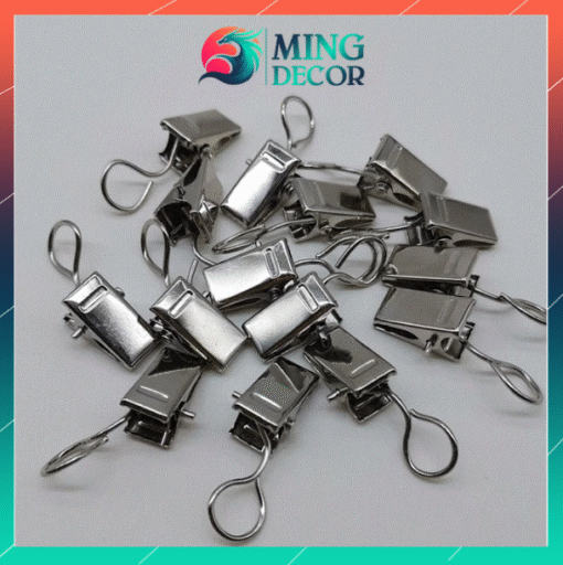 Kẹp Treo Rèm Mini Inox Có Vòng Tháo Rời – Kẹp Treo Vải, Màn Cửa, Rèm Trang Trí Chống Gỉ – Phụ Kiện Treo Rèm Tiện Lợi( Nhiều màu )