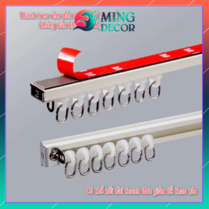 Thanh Treo Rèm Dán Tường, Dán Trần Dạng Ray Trượt – Không Cần Khoan, Lắp Đặt Nhanh, Trượt Êm, Chịu Lực Tốt( nhiều size )