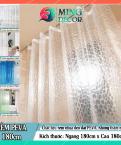 Rèm Phòng Tắm PEVA Họa Tiết 3D Chống Thấm – Kèm Khoen Nhựa, Kích Thước ( Nhiều mẫu )