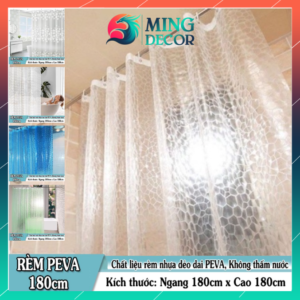 Rèm Phòng Tắm PEVA Họa Tiết 3D Chống Thấm – Kèm Khoen Nhựa, Kích Thước ( Nhiều mẫu )