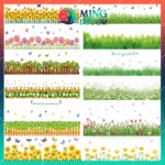 Decal Dán Chân Tường PVC – Hoa Hướng Dương, Cỏ Lá, Mẫu Mới Sống Động ( Nhiều mẫu )