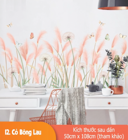 Decal Dán Chân Tường PVC – Hoa Hướng Dương, Cỏ Lá, Mẫu Mới Sống Động ( Nhiều mẫu ) - Hình ảnh 4