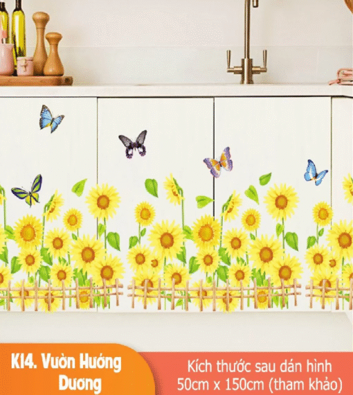 Decal Dán Chân Tường PVC – Hoa Hướng Dương, Cỏ Lá, Mẫu Mới Sống Động ( Nhiều mẫu ) - Hình ảnh 5