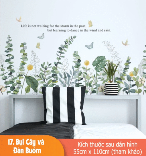 Decal Dán Chân Tường PVC – Hoa Hướng Dương, Cỏ Lá, Mẫu Mới Sống Động ( Nhiều mẫu ) - Hình ảnh 7
