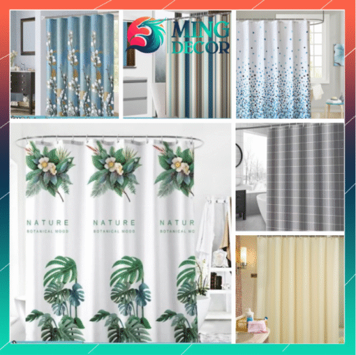 Rèm Phòng Tắm Polyester 180x180cm - Chống Thấm Nước, Chống Ẩm Mốc, Kèm Khoen Nhựa Cao Cấp ( Nhiều mẫu )