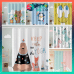 Rèm Phòng Tắm Cao Cấp Polyester Không Thấm Nước – Mẫu 3D Chân Nam Châm 180x180cm ( Nhiều mẫu )