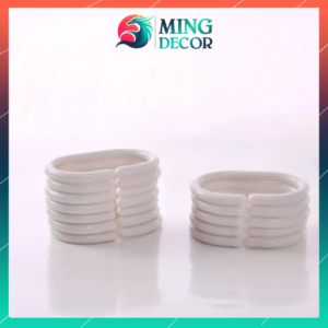 Bộ 12 Khoen Nhựa Treo Rèm Phòng Tắm Màu Trắng – Khoen Tròn Bền Đẹp Dễ Lắp Đặt