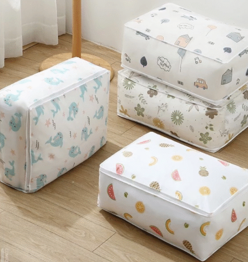 Túi Đựng Đồ Tiện Dụng Trong Suốt PEVA – Họa Tiết Hoạt Hình Dễ Thương, Chống Nước, Gập Gọn ( nhiều size ) - Hình ảnh 2