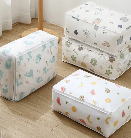 Túi Đựng Đồ Tiện Dụng Trong Suốt PEVA – Họa Tiết Hoạt Hình Dễ Thương, Chống Nước, Gập Gọn ( nhiều size ) - Hình ảnh 2