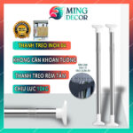 Thanh Treo Rèm Inox Thông Minh Không Cần Khoan Tường – Bền, Đẹp, Chịu Lực Tốt ( Mã 04 ) – Núm