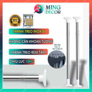 Thanh Treo Rèm Inox Thông Minh Không Cần Khoan Tường – Bền, Đẹp, Chịu Lực Tốt ( Mã 04 ) - Núm