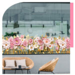 Decal Chân Tường, Cửa Kính Hoa Hồng Hồng Pastel 3D – Trang Trí Chân Tường, Cửa Kính 135x23cm-SK7228ds – Sẵn Keo Mặt Sau