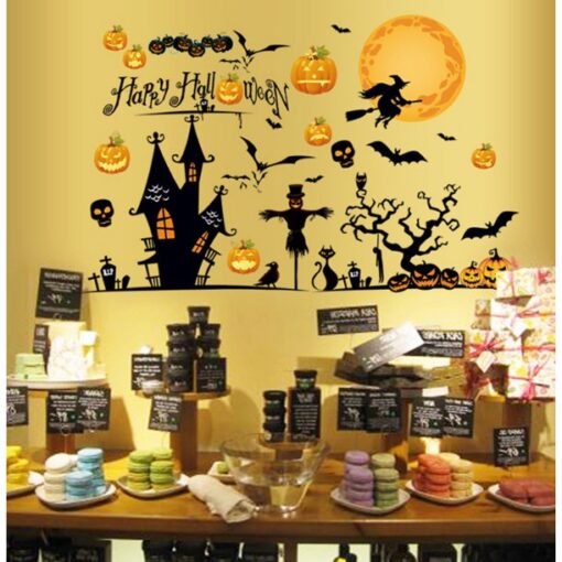 Decal Halloween 2025 – Dán Tường Lâu Đài Ma Quái, Phù Thủy, Bí Ngô - Hình ảnh 2