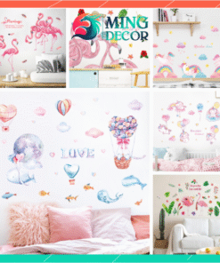 Decal Dán Tường Họa Tiết Màu Hồng Đáng Yêu – Nhiều Mẫu Đẹp Trang Trí Nhà Cửa