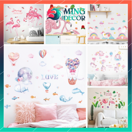 Decal Dán Tường Họa Tiết Màu Hồng Đáng Yêu – Nhiều Mẫu Đẹp Trang Trí Nhà Cửa