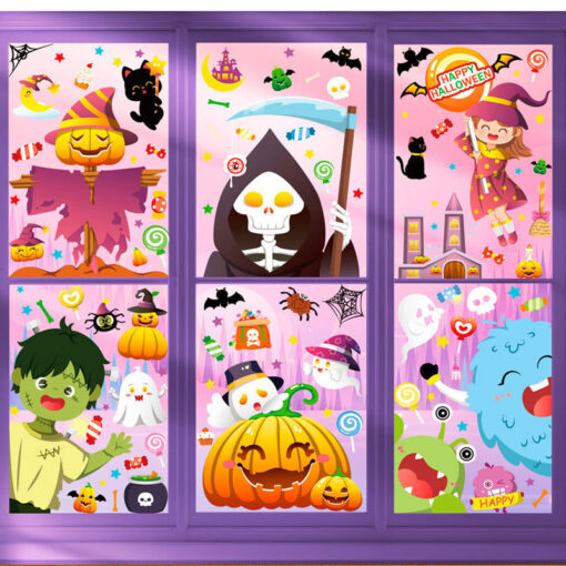 Decal Halloween 2025 – Hít Tĩnh Điện Hoạt Hình Dễ Thương Bé Phù Thuỷ - Hình ảnh 2