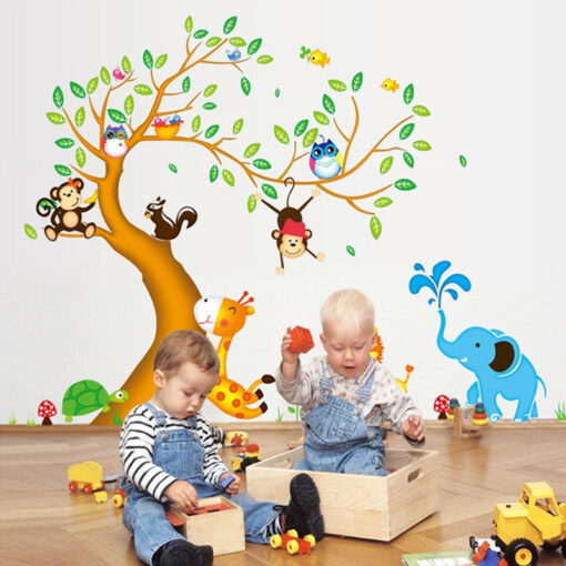 Decal Dán Tường Cho Bé – Trang Trí Thú Rừng Dễ Thương, Vừa Học Vừa Chơi - Hình ảnh 3
