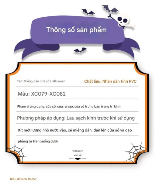 Decal Halloween 2025 – Hít Tĩnh Điện Trang Trí Cửa Kính Dracula, Sọ Xương, Phù Thuỷ Không Cần Keo - Hình ảnh 5