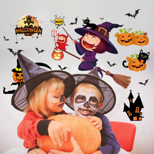 Decal Halloween 2025 - Tổng Hợp Sẵn Keo Các Mẫu Đặc Sắc Bé Phù Thủy, Bí Ngô, Thần Chết – Sticker Dán Kính Có Sẵn Keo, Dễ Dán, Dễ Trang Trí - Hình ảnh 3