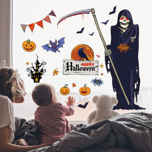 Decal Halloween 2025 - Tổng Hợp Sẵn Keo Các Mẫu Đặc Sắc Bé Phù Thủy, Bí Ngô, Thần Chết – Sticker Dán Kính Có Sẵn Keo, Dễ Dán, Dễ Trang Trí - Hình ảnh 9