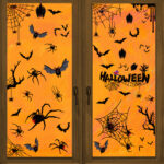 Decal Halloween 2025 Hít Tĩnh Điện Combo Dán Kính – Mẫu Dơi & Nhện Kinh Dị (BQ365–BQ368)