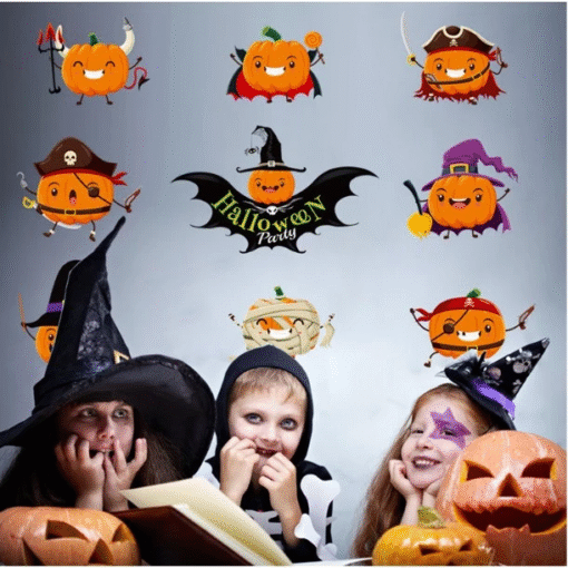 Decal Halloween 2025 Bí Ngô Hoạt Hình Dễ Thương – Trang Trí Phòng Bé Vui Nhộn & Sáng Tạo - Hình ảnh 4