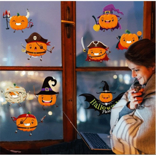 Decal Halloween 2025 Bí Ngô Hoạt Hình Dễ Thương – Trang Trí Phòng Bé Vui Nhộn & Sáng Tạo - Hình ảnh 5