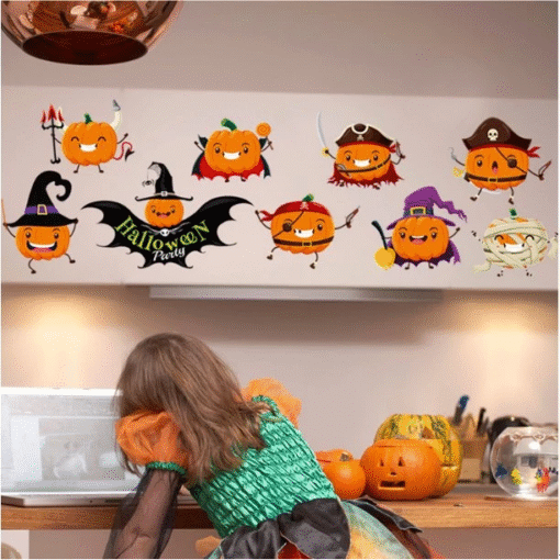 Decal Halloween 2025 Bí Ngô Hoạt Hình Dễ Thương – Trang Trí Phòng Bé Vui Nhộn & Sáng Tạo - Hình ảnh 6
