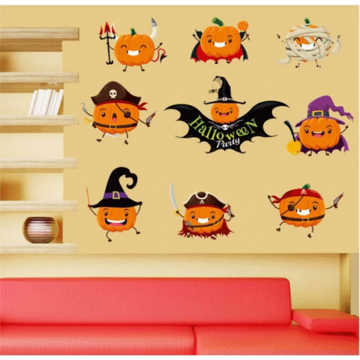 Decal Halloween 2025 Bí Ngô Hoạt Hình Dễ Thương – Trang Trí Phòng Bé Vui Nhộn & Sáng Tạo - Hình ảnh 7
