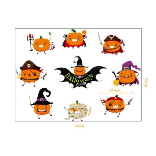 Decal Halloween 2025 Bí Ngô Hoạt Hình Dễ Thương – Trang Trí Phòng Bé Vui Nhộn & Sáng Tạo - Hình ảnh 8