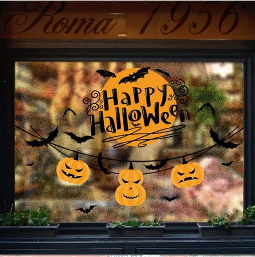 Decal Halloween 2025 Phong Cách Dễ Thương & Rùng Rợn – Dán Kính Có Sẵn Keo, Dễ Thi Công - Hình ảnh 4