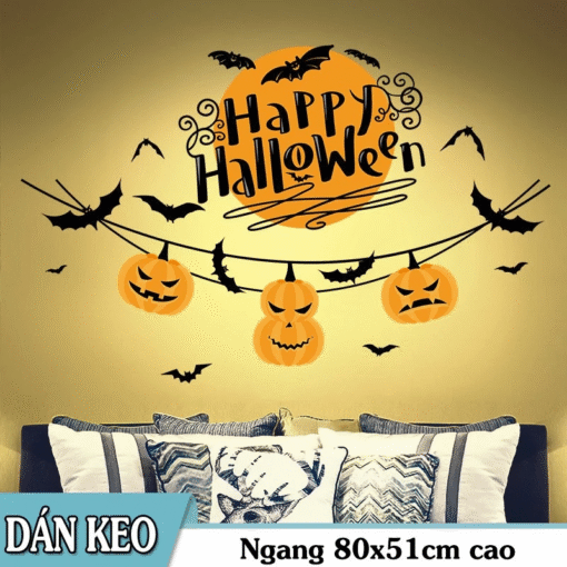Decal Halloween 2025 Phong Cách Dễ Thương & Rùng Rợn – Dán Kính Có Sẵn Keo, Dễ Thi Công - Hình ảnh 5