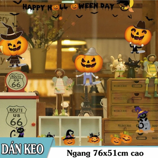Decal Halloween 2025 Phong Cách Dễ Thương & Rùng Rợn – Dán Kính Có Sẵn Keo, Dễ Thi Công - Hình ảnh 6