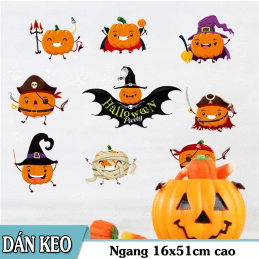Decal Halloween 2025 Phong Cách Dễ Thương & Rùng Rợn – Dán Kính Có Sẵn Keo, Dễ Thi Công - Hình ảnh 7