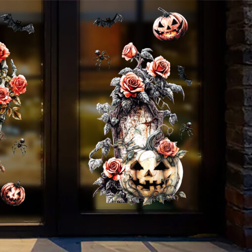 Decal Halloween 2025 – Hít Tĩnh Điện Hoa Hồng, Bí Ngô, Lâu Đài Kinh Dị - Hình ảnh 3