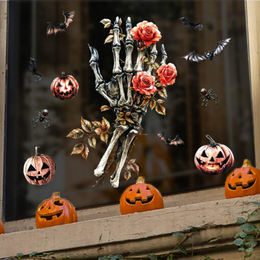 Decal Halloween 2025 – Hít Tĩnh Điện Hoa Hồng, Bí Ngô, Lâu Đài Kinh Dị - Hình ảnh 4