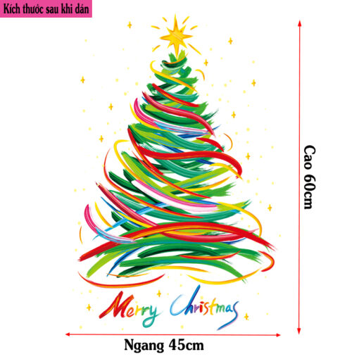 Decal Noel Hít Tĩnh Điện Cây Thông Sắc Màu 2025 – Trang Trí Giáng Sinh Đẹp, Tiện Lợi - Hình ảnh 9
