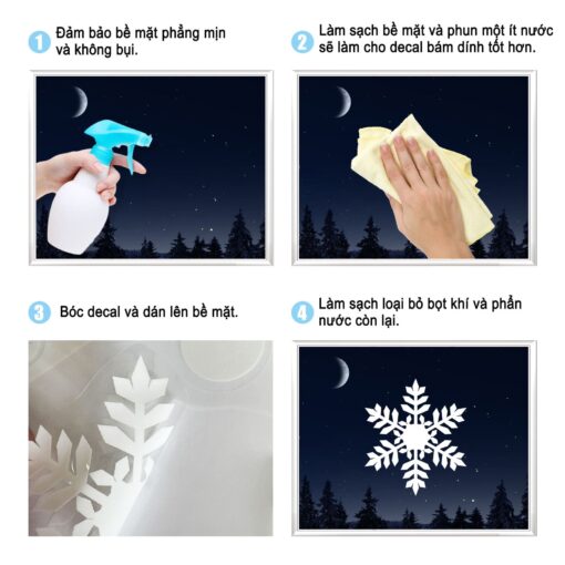 Decal Noel Hít Tĩnh Điện 2025 Bộ 4 Tấm Cây Thông, Quả Cầu Tuyết – Trang Trí Giáng Sinh Cửa Kính Cực Đẹp, Không Cần Keo - Hình ảnh 7
