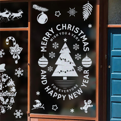 Decal Noel 2025 Hít Tĩnh Điện – Bộ Trang Trí Cửa Kính Cây Thông, Tuần Lộc, Ông Già Noel, Bông Tuyết Đẹp Lung Linh - Hình ảnh 2